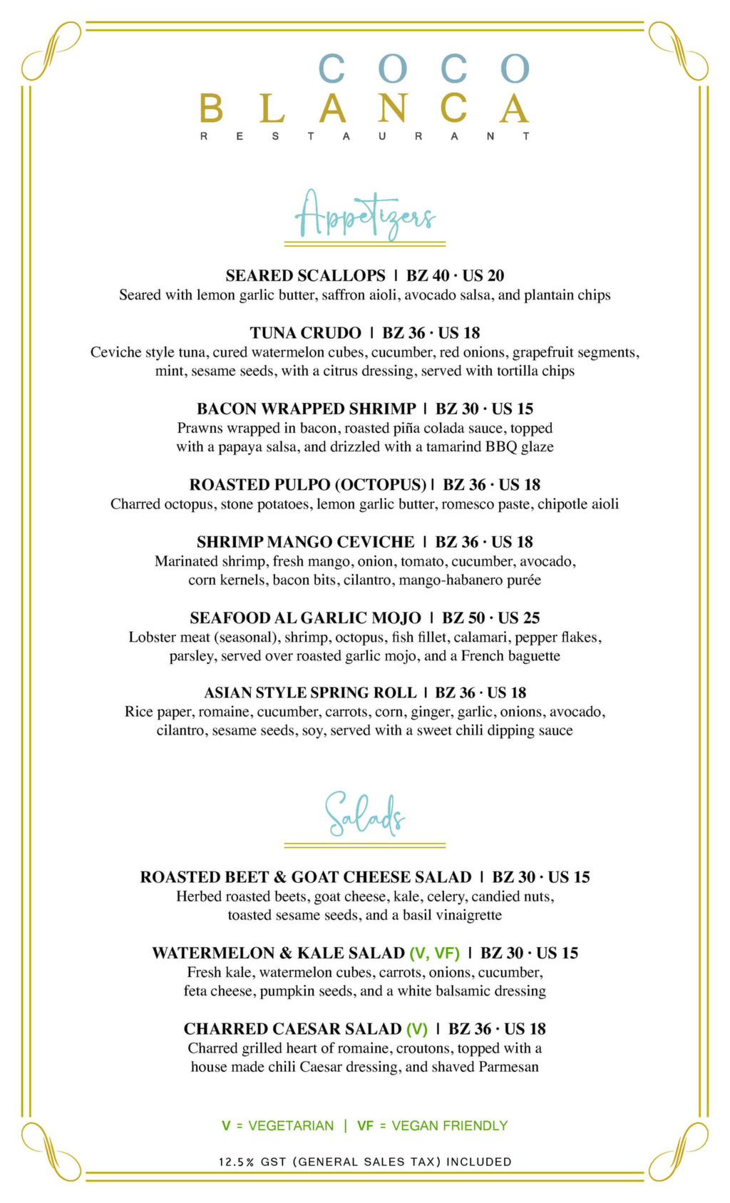 menu Page 1