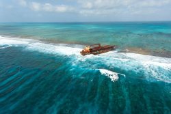 Shipwreck in the Belize Barrier Reef