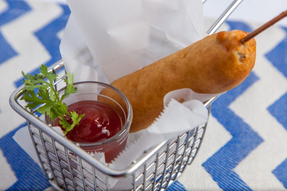 Lobster Sausage Corndog via Cocoblanca Restaurant