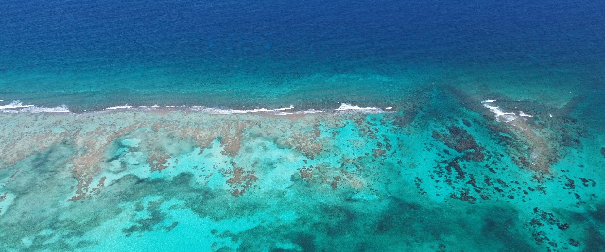 Aerial view of the Belize Barrier Reef