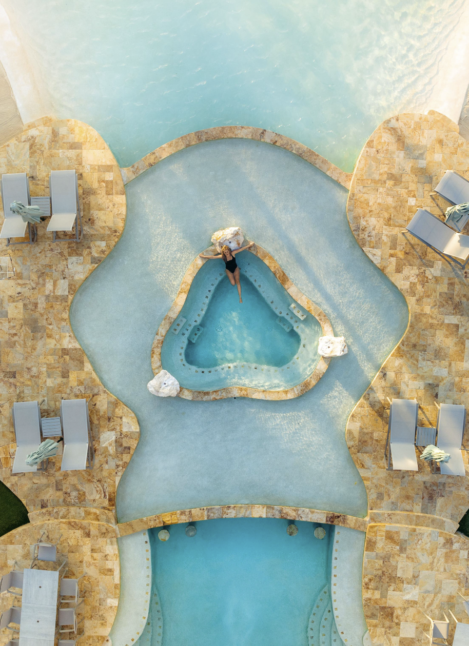 Aerial view of resort pool